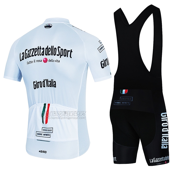 2022 Cycling Jersey Giro d'Italia Dark White Short Sleeve and Bib Short